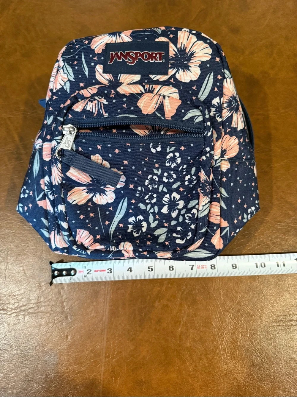 JanSport Kids Floral Navy Lunch Bag - Pink & White Flowers - School Ready